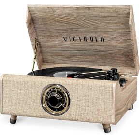 Victrola's 4-in-1 Highland Bluetooth Record Player with 3-Speed Turntable with FM Radio (VTA-330B-FOT)