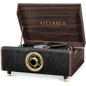 Victrola's 4-in-1 Highland Bluetooth Record Player with 3-Speed Turntable with FM Radio (VTA-330B-FOT)
