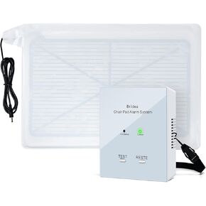 Briidea Wireless Chair Alarm for Elderly Dementia Patients – Fall Prevention with Multiple Alarm Modes, Easy-Clean 10x15 Inch PVC Pad, 600-Foot Range, Supports Multiple Pad Connections