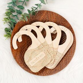 Whitluck's Wooden Baby Closet Dividers - 8-Pack Double-Sided Hangers for Organizing Baby Clothes from Newborn to 24 Months (Infant to Toddler) - Cute and Functional Nursery Decor for Boys and Girls