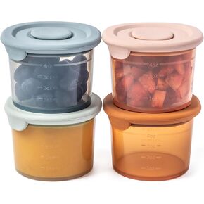 Moonkie Silicone Baby Food Containers | 8oz/4 oz Baby Food Storage Jars with Airtight Lids | Reusable Baby Food Jars, Freezer,Microwave and Dishwasher Safe, Perfect for Infant & Toddler