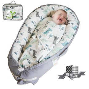 Baby Lounger for Newborn - Portable Infant Lounger - Soft & Breathable Baby Nest for Baby 0-24 Months - Baby Essential Gifts - Dinosaur Pattern