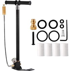 30mpa 4500psi Pcp Hand Pump,Four Stage Hand Pump,High Pressure Hand Pump,Stainless Steel, Hand Pump Air Rifile Pump Suitable for Pcp Air Guns,Paintball Gun,Hpa Gas Tanks,Different Bike Tire Inflation