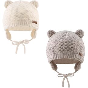PESAAT Baby Winter Hats Warm Knit Infant Beanie for Boys Toddler Girls Winter Hat with Earflap