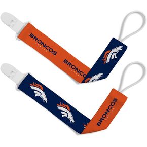 BabyFanatic Officially Licensed Unisex Pacifier Clip 2-Pack - NFL Denver Broncos - Officially Licensed Baby Apparel