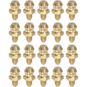 uxcell Brass Straight Grease Fitting M8 x 1.25mm Thread Hydraulic Grease Fitting Accessories, 20Pcs