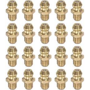 uxcell Brass Straight Grease Fitting M8 x 1.25mm Thread Hydraulic Grease Fitting Accessories, 20Pcs
