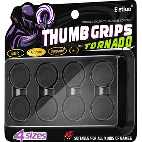 مجموعة مقابض الإبهام الواقية من ELETIUO مكونة من 8 قطع متوافقة مع Xbox Series X/S وXbox One وXbox One X/S، أغطية عصا إبهام سيليكون مضادة للانزلاق مع 4 تصميمات، أغطية عصا تناظرية مخصصة، أسود in Kuwait