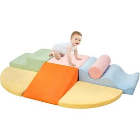 Climbing Toys for Toddlers, Toddler Climbing Toys Indoor, 7-Piece Soft Foam Climbing Blocks Set, Toddler Playtime Corner Climber Indoor Foam Play Gym for Climbing Crawling and Sliding