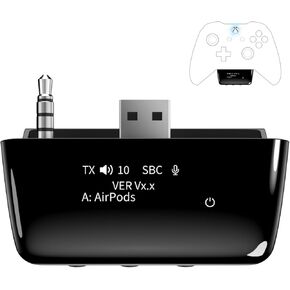 Bluetooth 5.2 Wireless Audio Adapter for Xbox One, Xbox Series X|S and Elite 2 Controller, Xbox Mic Adapter with Screen Supports Low Latency