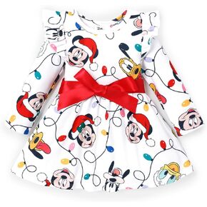 فستان أميرات ديزني للفتيات الصغيرات، فستان بأكمام طويلة وطبعة زهور in Kuwait