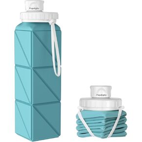 6pcs Collapsible Water bottles Leakproof Food-Grade BPA-Free Silicone Travel Bottles Foldable Water Bottle 610ml for Travel Camping Hiking Cycling Yoga Sports Outdoor Running Sport Bottle