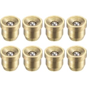 uxcell Brass Push Button Flange Grease Oil Cup 6mm Ball Oiler for Lubrication System 8Pcs