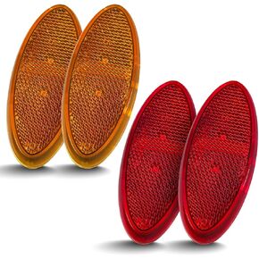 Command Electronics OEM 12V LED RV & Trailer Oval Clearance Light with Built-in Reflex – Made in USA – Surface Mount – Amber & Red – 14-Pack
