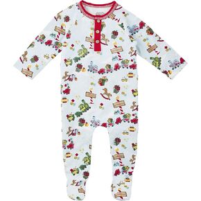 Mud Pie Baby Boy's Christmas Toyland Sleeper, Blue, 6-9 Months