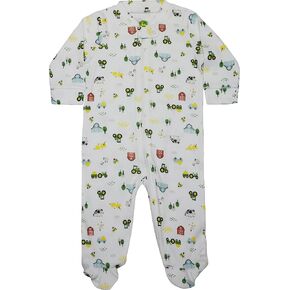John Deere Infant and Newborn Footed Baby Pajamas Tractor Farmland Zip Up Sleepers