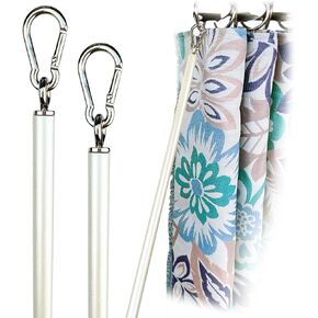 46 inch (2 Pack) Pearl White Iron Curtain Pull Wand - 2 inches shy of 48 inch - Strong Drapery Pull Rod - Versatile Curtain Wand - Curtain Pull Rod - Metal Drapery Wand (46in WW 2pk)