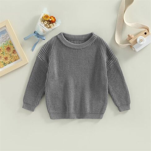 Toddler Baby Girl Boy Sweater Crewneck Knit Kids Pullover Sweatshirt Warm Infant Newborn Fall Winter Clothes in Saudi Arabia