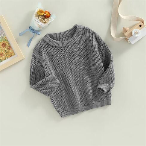 Toddler Baby Girl Boy Sweater Crewneck Knit Kids Pullover Sweatshirt Warm Infant Newborn Fall Winter Clothes in Saudi Arabia