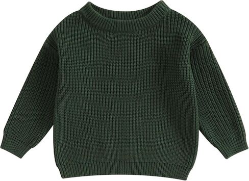 Toddler Baby Girl Boy Sweater Crewneck Knit Kids Pullover Sweatshirt Warm Infant Newborn Fall Winter Clothes in Saudi Arabia