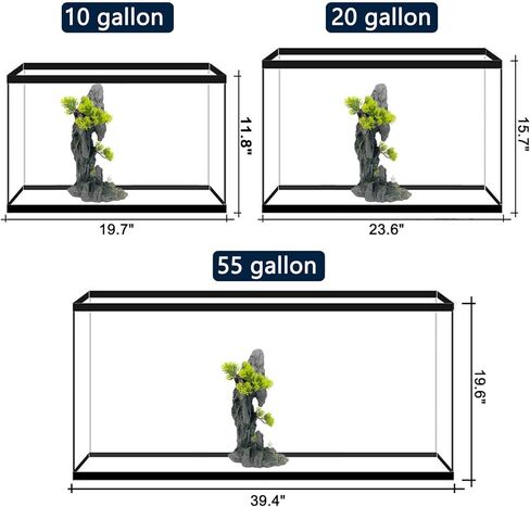 Aquarium Decoration Large and Tall for Fish Tank Rock Thematic Ornaments Aquarium Mountain View Stone Ornaments Aquarium Decor Tree House Cave Fish Tank Decorations - Large in Kuwait