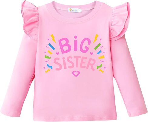 Big Sister Shirt for Toddler Baby Girl Outfits Promoted to Big Sis Announcement T-Shirt Toddler Girls Gifts in Saudi Arabia