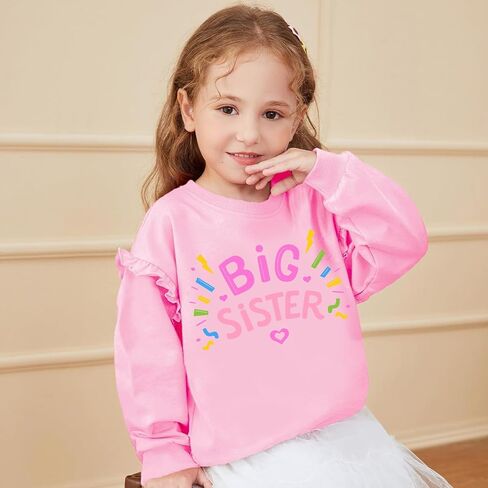 Big Sister Shirt for Toddler Baby Girl Outfits Promoted to Big Sis Announcement T-Shirt Toddler Girls Gifts in Saudi Arabia