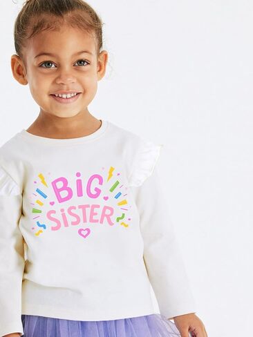 Big Sister Shirt for Toddler Baby Girl Outfits Promoted to Big Sis Announcement T-Shirt Toddler Girls Gifts in Saudi Arabia