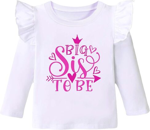 Big Sister Shirt for Toddler Baby Girl Outfits Promoted to Big Sis Announcement T-Shirt Toddler Girls Gifts in Saudi Arabia