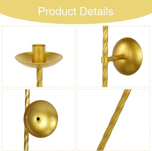 lobolighting Candle Sconces Twisted Pillar Wall Candle Holder Set of 2 Long Candle Wall Sconce Metal Wall Sconces Candle Holder Decoration for Dining Room, Fireplace, Living Room (Black, 23.6 Inch) in Saudi Arabia