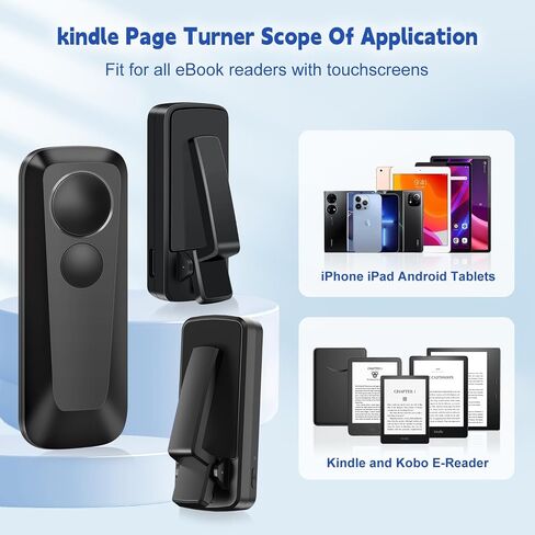 RF Remote Control Page Turner for Kindle Paperwhite Kobo eReaders, Kindle Page Turner with Forward and Backward Page Turns for Camera Video Record and Shutter Selfie (Blue) in Saudi Arabia