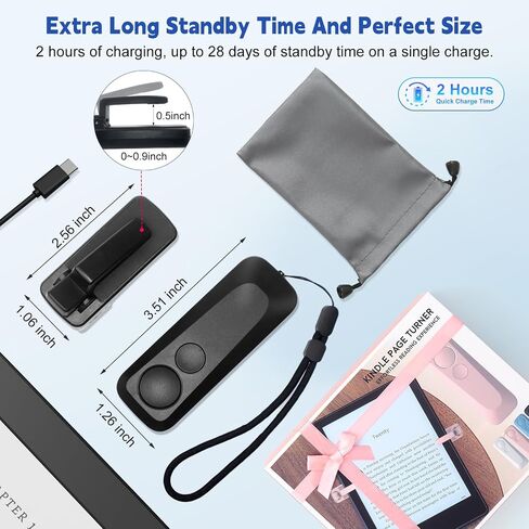 RF Remote Control Page Turner for Kindle Paperwhite Kobo eReaders, Kindle Page Turner with Forward and Backward Page Turns for Camera Video Record and Shutter Selfie (Blue) in Saudi Arabia