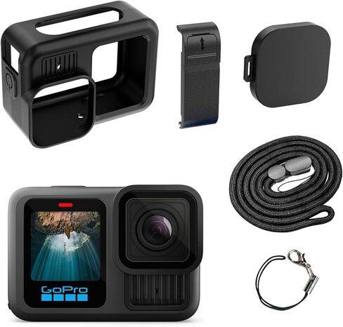 Silicone Case for GoPro HERO13 Action Camera, Battery Side Cover&Lens Caps for Go Pro Hero 13, Black in Kuwait