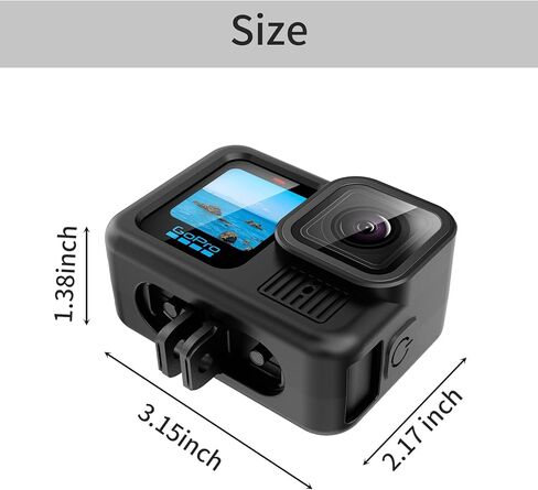 Silicone Case for GoPro HERO13 Action Camera, Battery Side Cover&Lens Caps for Go Pro Hero 13, Black in Kuwait