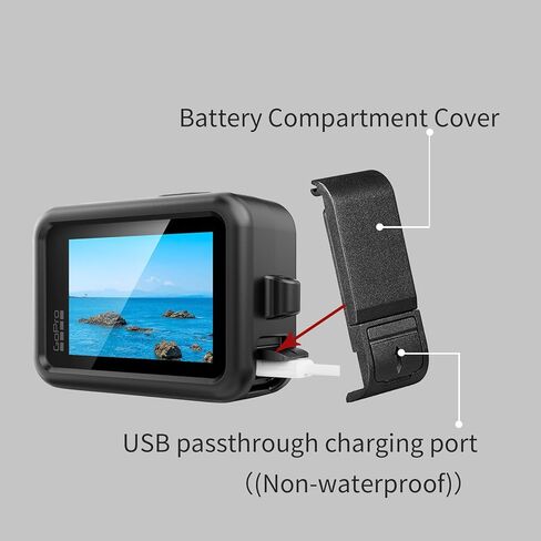 Silicone Case for GoPro HERO13 Action Camera, Battery Side Cover&Lens Caps for Go Pro Hero 13, Black in Kuwait