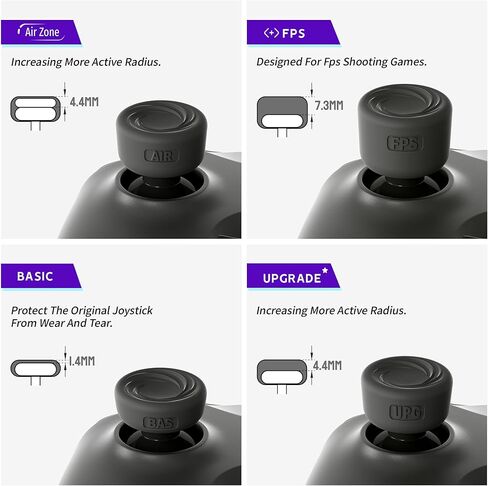 مجموعة مقابض الإبهام الواقية من ELETIUO مكونة من 8 قطع متوافقة مع Xbox Series X/S وXbox One وXbox One X/S، أغطية عصا إبهام سيليكون مضادة للانزلاق مع 4 تصميمات، أغطية عصا تناظرية مخصصة، أسود in Kuwait