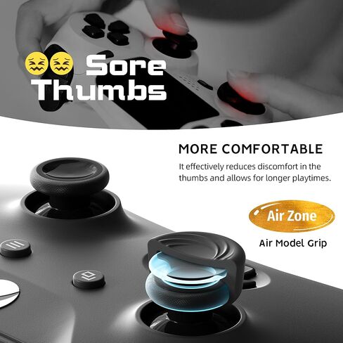 مجموعة مقابض الإبهام الواقية من ELETIUO مكونة من 8 قطع متوافقة مع Xbox Series X/S وXbox One وXbox One X/S، أغطية عصا إبهام سيليكون مضادة للانزلاق مع 4 تصميمات، أغطية عصا تناظرية مخصصة، أسود in Kuwait