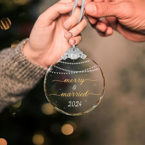 Wedding Gifts for Couples 2024 - Mr and Mrs Gifts - Wedding Registry Gifts Ideas - Wedding Gifts for Newlyweds, Bride - Bridal Shower Gifts for Bride - First Christmas Married Ornament 2024 Ceramic in Saudi Arabia