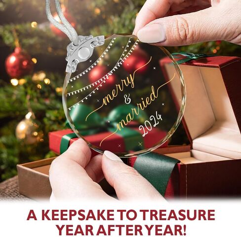 Wedding Gifts for Couples 2024 - Mr and Mrs Gifts - Wedding Registry Gifts Ideas - Wedding Gifts for Newlyweds, Bride - Bridal Shower Gifts for Bride - First Christmas Married Ornament 2024 Ceramic in Saudi Arabia