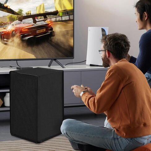 غطاء غبار لوحدة تحكم Xbox Series X، غطاء غبار من قماش أكسفورد مقاوم للماء 600D مع منافذ كابل سهلة الوصول، مناسب تمامًا باللون الأسود، 6.9 × 6.7 × 12 بوصة in Kuwait