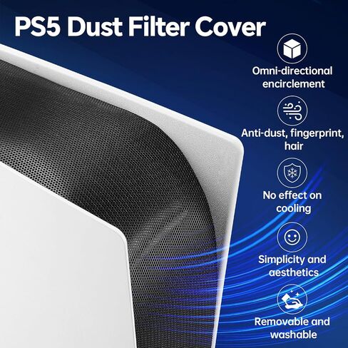 Dust Cover Net for PS5 Pro Console (Full Surround Version), New PS5Pro Heatsink Barrier Pets Hair Anti-dust Cover Dustproof for PlayStation 5 Pro Optical Drive/Digital Version Accessories-Black in Saudi Arabia