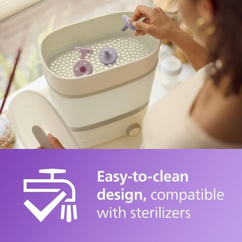 لهايات الأطفال سوثي من فيليبس أفنت، لهايات سيليكون 100%، قطعة واحدة، خالية من مادة BPA، للأطفال من عمر 3 إلى 18 شهرًا، 2 أرجواني و2 وردي، 4 عبوات، موديل SCF192/70 in Kuwait