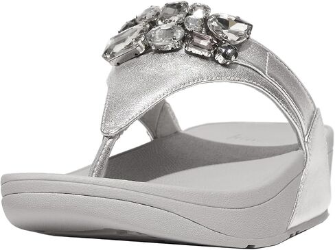 FitFlop Women's Lulu Jewel-Deluxe Metallic-Leather Toe-Thongs Wedge Sandal in Saudi Arabia