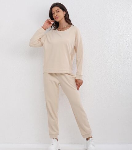 DAVID ARCHY Womens Sweatsuits 2 Piece Set 2024 Casual Sweat set for women Pullover and Jogger Sweatpants Tracksuit Lounge Set in Kuwait