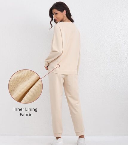 DAVID ARCHY Womens Sweatsuits 2 Piece Set 2024 Casual Sweat set for women Pullover and Jogger Sweatpants Tracksuit Lounge Set in Kuwait