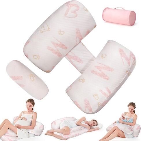 7CDXD Pregnancy Pillows for Sleeping, Portable Maternity Pillow for Side Sleeper, Soft Adjustable Width, Pregnancy Body Pillow with Washable Pillow Cover for Back, HIPS, Legs in Saudi Arabia