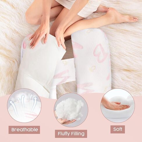 7CDXD Pregnancy Pillows for Sleeping, Portable Maternity Pillow for Side Sleeper, Soft Adjustable Width, Pregnancy Body Pillow with Washable Pillow Cover for Back, HIPS, Legs in Saudi Arabia