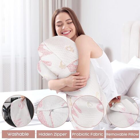 7CDXD Pregnancy Pillows for Sleeping, Portable Maternity Pillow for Side Sleeper, Soft Adjustable Width, Pregnancy Body Pillow with Washable Pillow Cover for Back, HIPS, Legs in Saudi Arabia