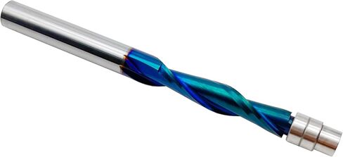 Down Cut Spiral Flush Trim Router Bit 1/4 inch Shank Solid Carbide CNC End Mill for Wood Carving Engraving Grinding Grooving,1PCS in Saudi Arabia