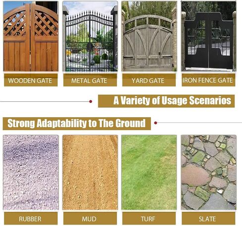 8Inch Gate Wheel, 600LB Capacities with 360 Degree Rotation, Tire Level Solid Heavy-Duty Gate Caster, Spring Shock Absorption Gate Wheels for Wooden, Metal and Tube Gates, Complete Fittings in Saudi Arabia